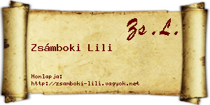 Zsámboki Lili névjegykártya